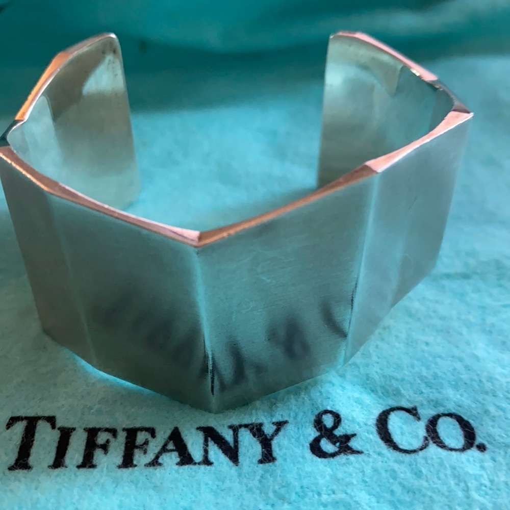 Tiffany and co Frank Gerry sterling silver wide Fold cuff Bracelet